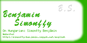 benjamin simonffy business card